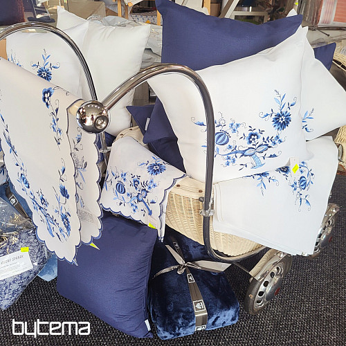 Fodera per cuscino CIPOLLA BLU-BIANCO