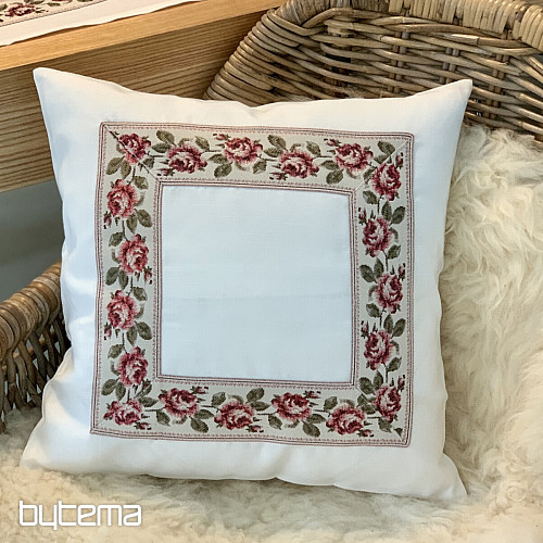 Fodera per cuscino ricamata ROSE