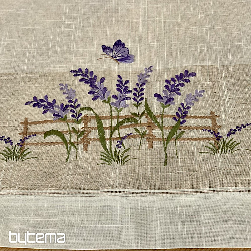 Tovaglia e scialle ricamati LAVANDA DIETRO IL RECINTO