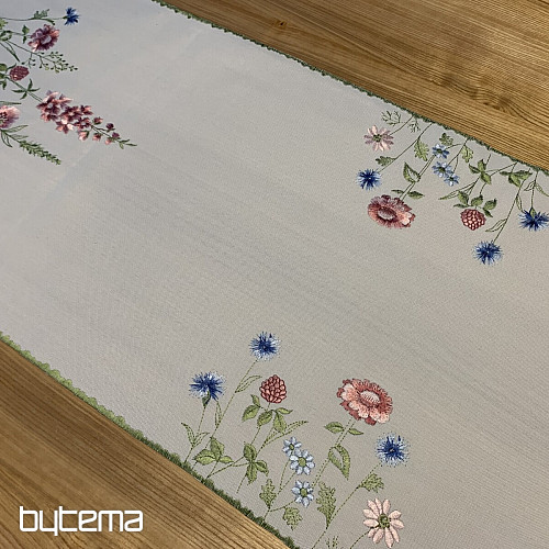 Tovaglia e scialle ricamati FIORI DI PRATO