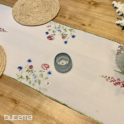 Tovaglia e scialle ricamati FIORI DI PRATO
