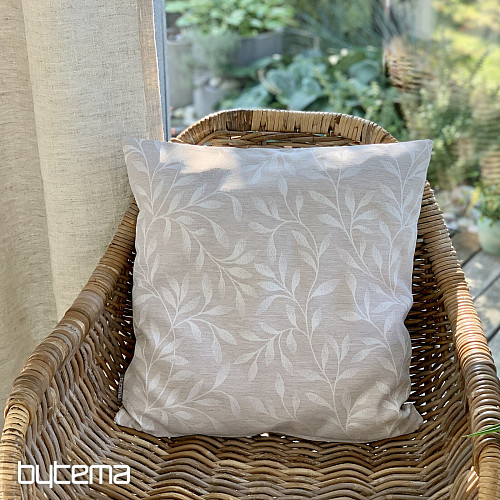Fodera per cuscino decorativo LEAFS beige - double face