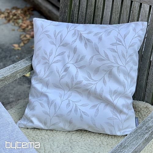 Fodera per cuscino decorativo LEAFS beige - double face