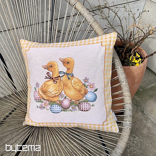 Fodera per cuscino con arazzo HUŠIČKY GIALLO CHECK