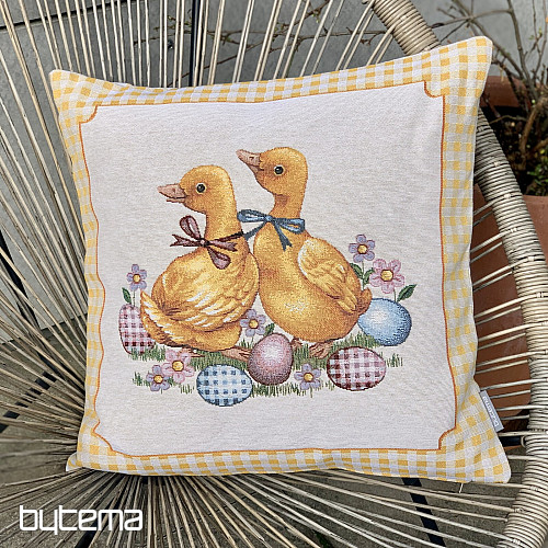 Fodera per cuscino con arazzo HUŠIČKY GIALLO CHECK
