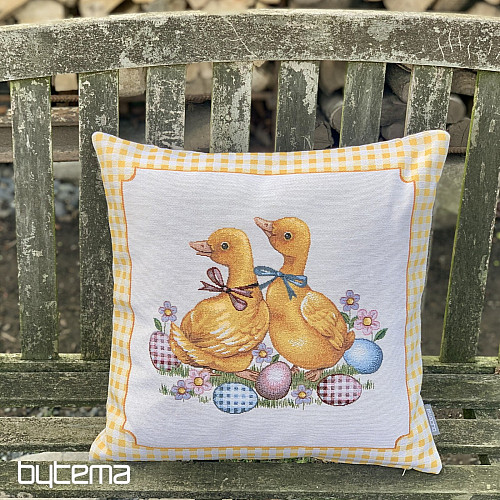 Fodera per cuscino con arazzo HUŠIČKY GIALLO CHECK