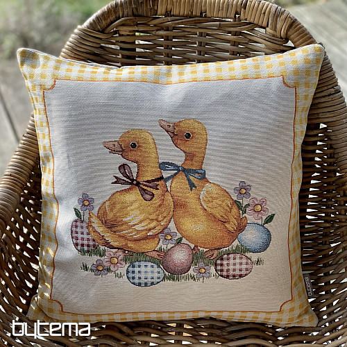 Fodera per cuscino con arazzo HUŠIČKY GIALLO CHECK