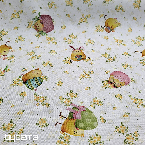 Tessuto decorativo POLLO E UOVA
