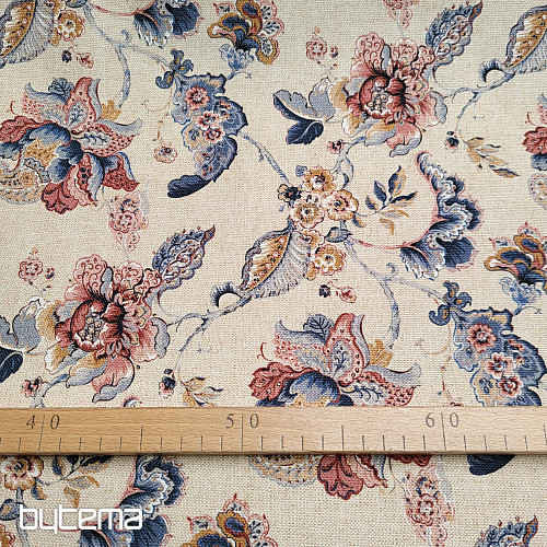 Tessuto decorativo FIORI INDIANI beige