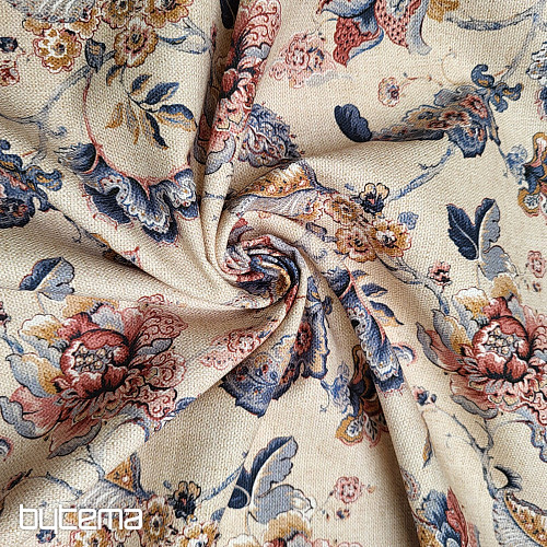 Tessuto decorativo FIORI INDIANI beige