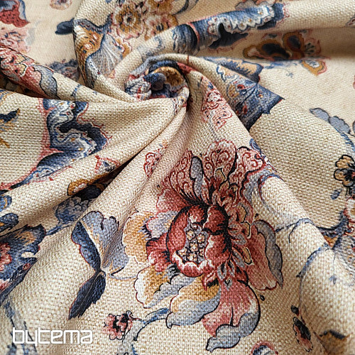 Tessuto decorativo FIORI INDIANI beige