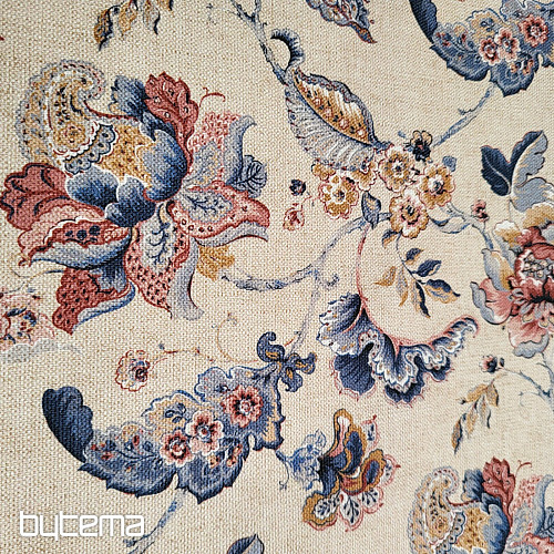 Tessuto decorativo FIORI INDIANI beige