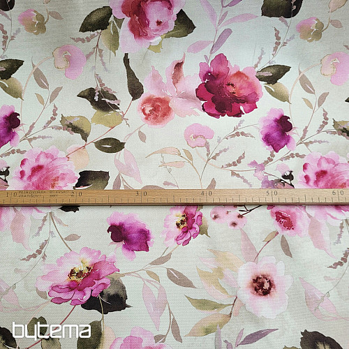 Tessuto decorativo CESPUGLIO DI ROSE