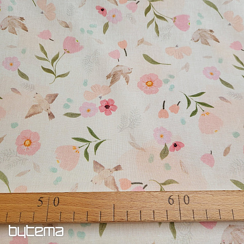 Tessuto di cotone ROMANCE ROSA