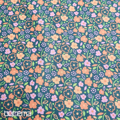 Tessuto di cotone ROSA DI MEZZANOTTE