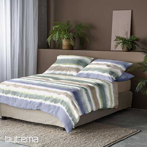 Raso di cotone lusso IRISETTE BLANCA blu