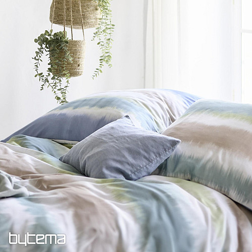 Raso di cotone lusso IRISETTE BLANCA blu