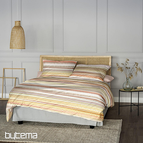IRISETTE lussuoso raso di cotone MAGIC 50 righe arancio