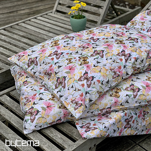 Biancheria da letto francese in rasatello di cotone FARFALLE