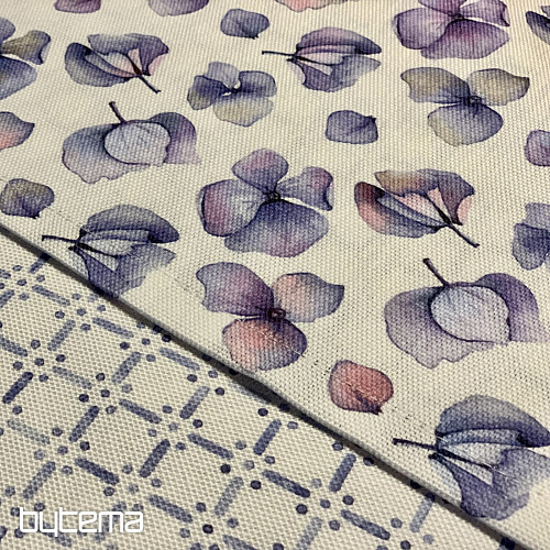 Tovaglia e sciarpa MONTANA VIOLA FIORI BLU