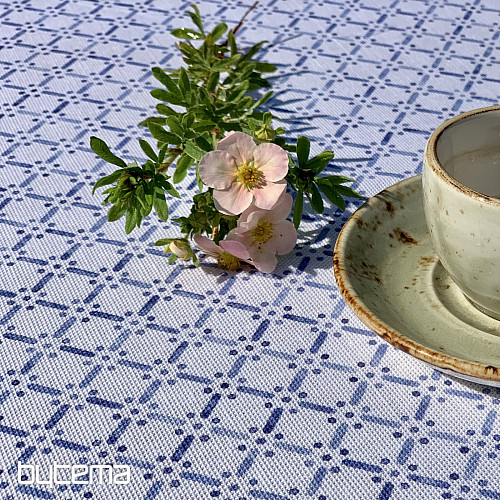 Tovaglia e sciarpa MONTANA GRID BLU
