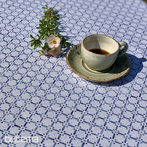 Tovaglia e sciarpa MONTANA GRID BLU