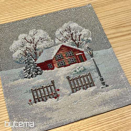 Tovaglia, scialle e posto tavola in gobelin WINTER IDYLKA