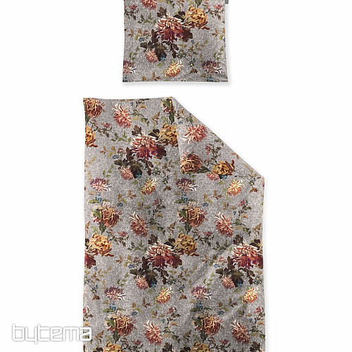 Biancheria da letto di lusso in flanella IRISETTE ZOBEL 8552-11 FIORI grigio
