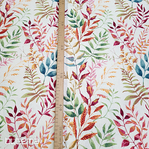 Tessuto decorativo MARACAIBO foglie colorate