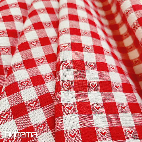 Tessuto decorativo KANAFAS SOFI HEART rosso