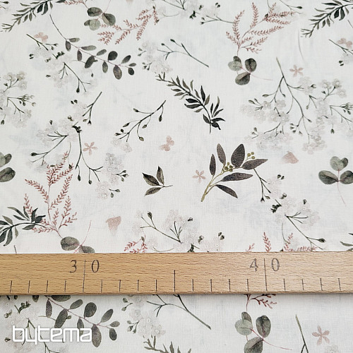 Tessuto di cotone FINE TWIGS beige