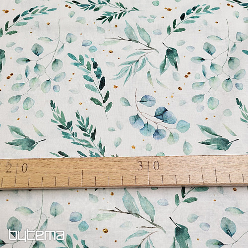 Tessuto di cotone FINE TWIGS verde