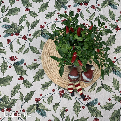 Tovaglia e sciarpa in arazzo AGRIFOGLIO NATALE