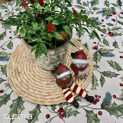 Tovaglia e sciarpa in arazzo AGRIFOGLIO NATALE