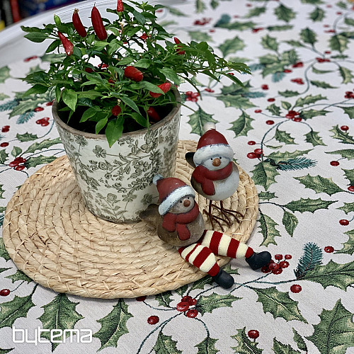 Tovaglia e sciarpa in arazzo AGRIFOGLIO NATALE