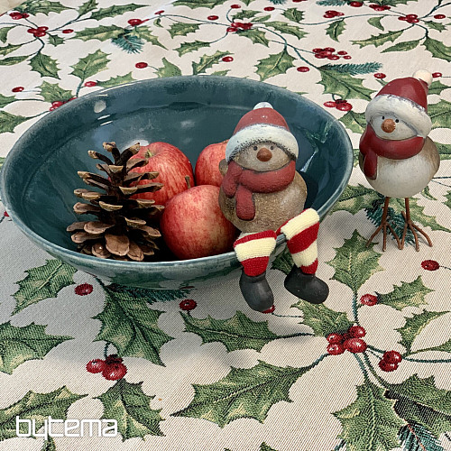 Tovaglia e sciarpa in arazzo AGRIFOGLIO NATALE