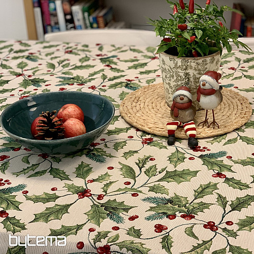 Tovaglia e sciarpa in arazzo AGRIFOGLIO NATALE