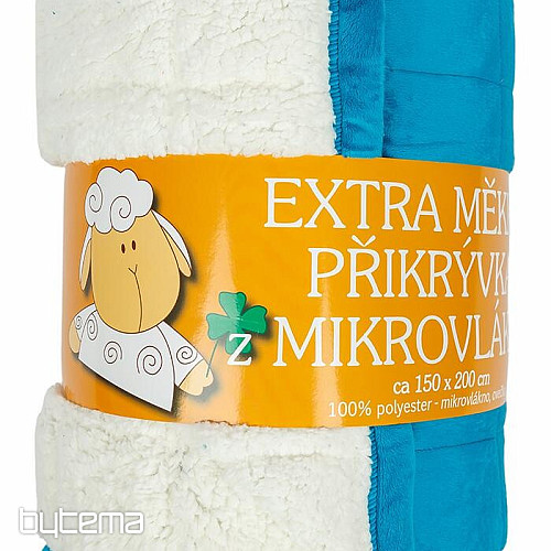 Coperta in microfibra EXTRA SOFT punto pecora TURCHESE