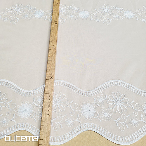 Tenda ricamata V 325 FIORE bianco