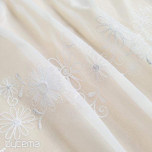 Tenda ricamata V 325 FIORE bianco