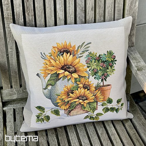 Fodera per cuscino con arazzo GIRASOLI IN CORNICE