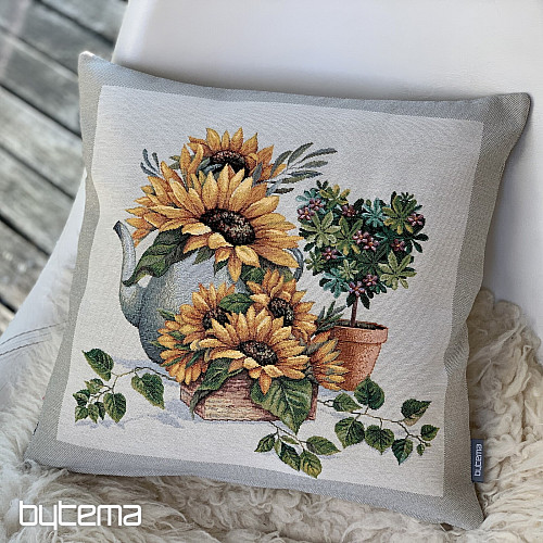 Fodera per cuscino con arazzo GIRASOLI IN CORNICE