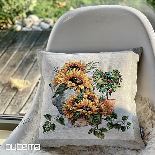 Fodera per cuscino con arazzo GIRASOLI IN CORNICE