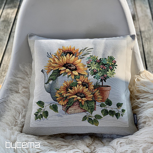 Fodera per cuscino con arazzo GIRASOLI IN CORNICE