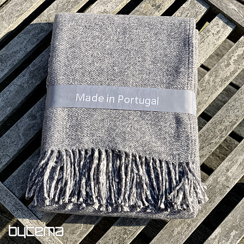 Coperta GRIGIA CON FRANGE