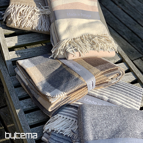 Coperta GRIGIA CON FRANGE