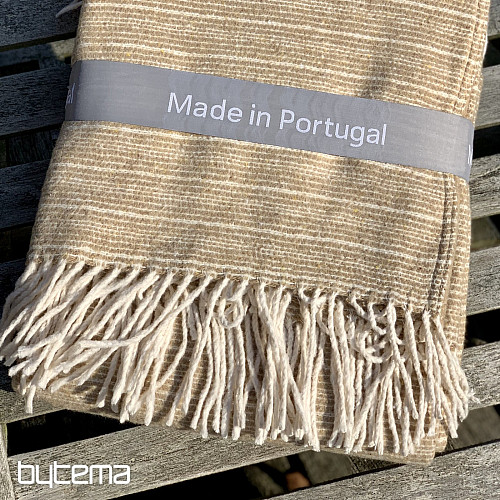 COPERTA BEIGE CON FRANGE