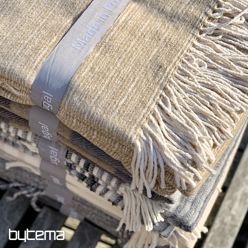 COPERTA BEIGE CON FRANGE
