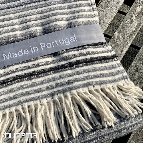 Coperta GRIGIO BIANCO CON FRANGE