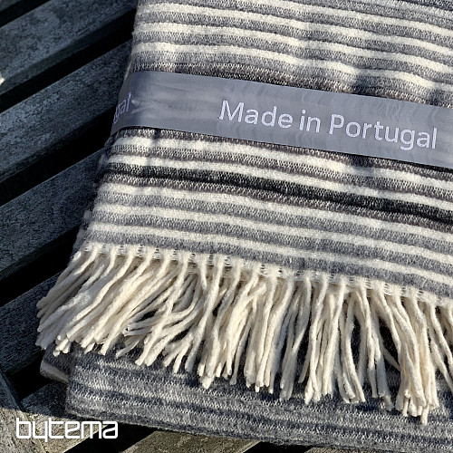 Coperta GRIGIO BIANCO CON FRANGE